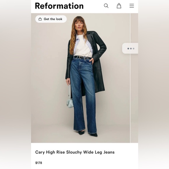 Reformation Cary High Rise Slouchy Wide Leg Jeans Blue - Size 26 - Picture 2 of 4